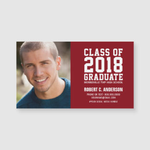 Graduation Name Card Grad Photo - Your Colours