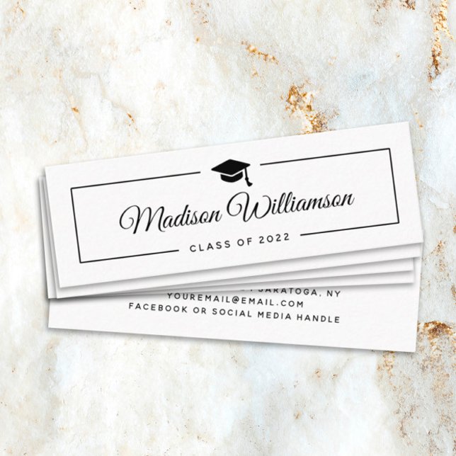 Graduation Name Card Modern Minimalist Script  (Creator Uploaded)