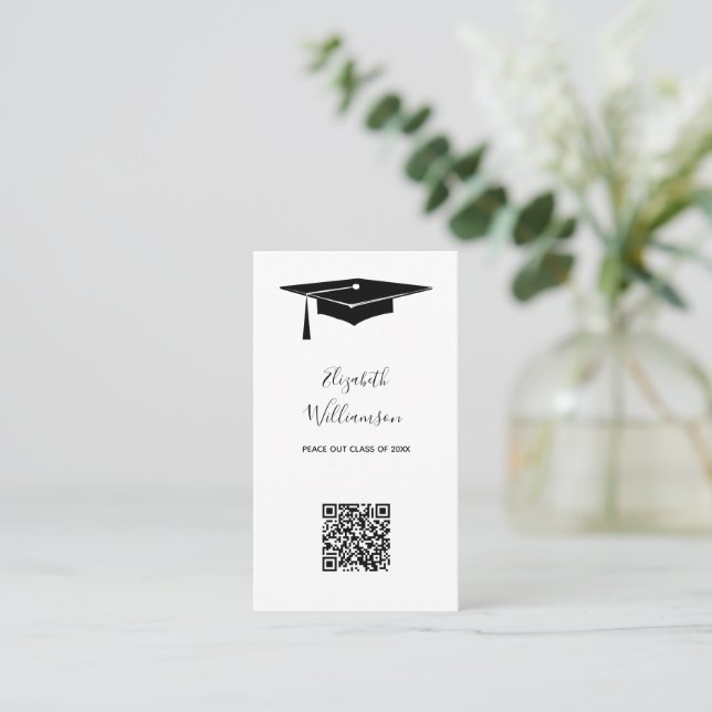 Graduation Name Card QR Code Insert Card (Standing Front)