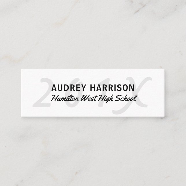 Graduation Name Card Senior Year Insert Grey Key 2 (Front)