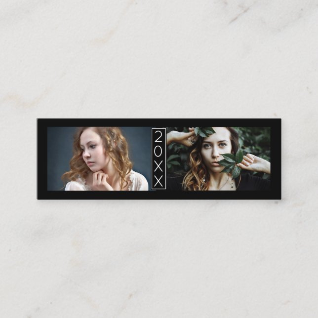 Graduation Name Card Senior Year Inserts Photo Blk (Front)