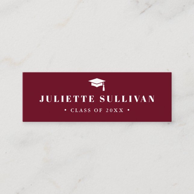 Graduation Name Card | Simple Type Insert Card (Front)