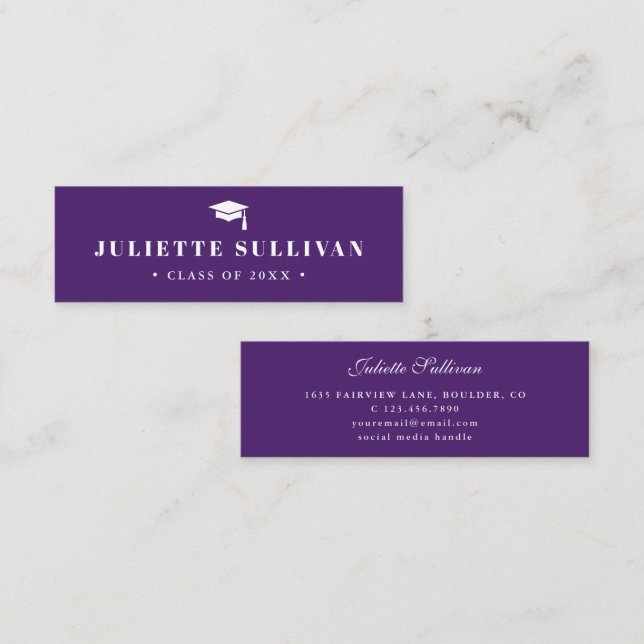 Graduation Name Card | Simple Type Insert Card (Front/Back)