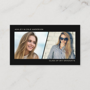 Graduation Name Cards Slanted 2-Photo Networking