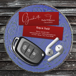 Graduation Name Class Details Cardinal Red Calling Card
