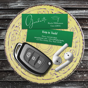 Graduation Name Class Details Green Calling Card