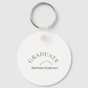 Graduation name class of 20XX grey bold stylish Keychain