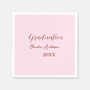 Graduation name class of 20XX mauve calligraphy co Napkin