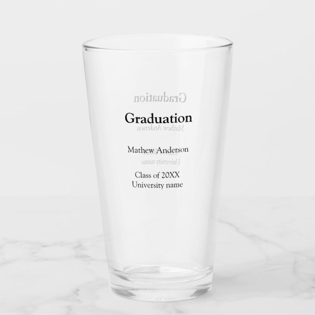 Graduation name class of 20XX university name simp Glass (Front)