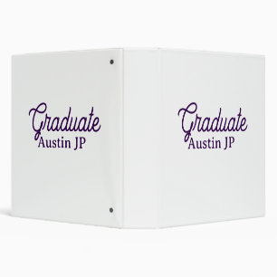 Graduation name purple simple minimal stylish call binder