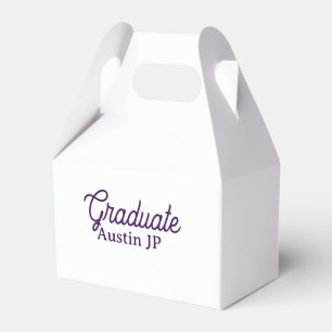 Graduation name purple simple minimal stylish call favor box