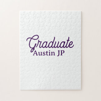 Graduation name purple simple minimal stylish call jigsaw puzzle