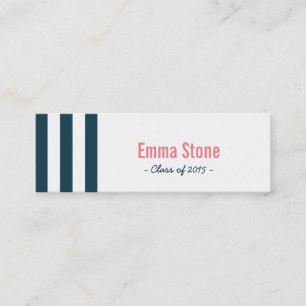 Graduation Name Tag- Nautical Navy Stripes Insert