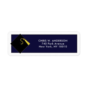 Graduation Navy Blue Return Address Labels