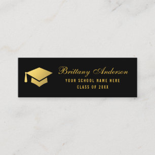 Graduation Networking Gold Black Calling Card
