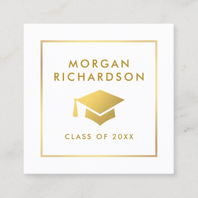 Graduation Networking Gold Frame Calling Card (Front)