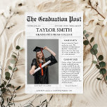 Graduation Newspaper College Unique Invitation<br><div class="desc">Introducing our exclusive graduation party invitation that looks just like a newspaper! This unique and creative invitation is the perfect way to celebrate the accomplishments of your favourite graduate. The front page of the invitation features a stunning photo of the graduate, capturing their joy and pride in their achievement. The...</div>