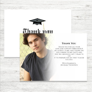 Graduation Newspaper Custom Photo Thank You Card