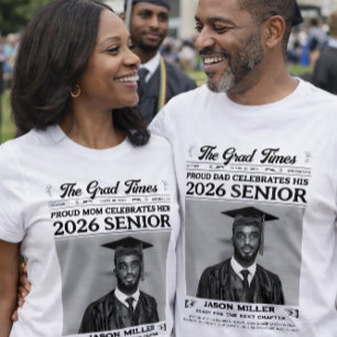 Graduation Newspaper Shirt, Proud Mom Graduate T-Shirt