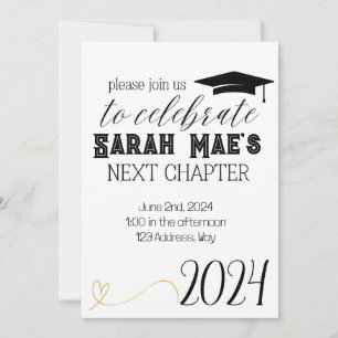 Graduation Next Chapter Grad Party Invitation