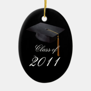 Graduation Noir Ornement de Noël personnalisé