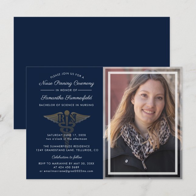Graduation Nurse Pinning Ceremony Photo 2025 Invitation (Front/Back)