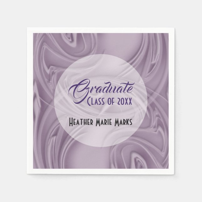 Graduation Old Lavender Strokes Party Napkin (Front)