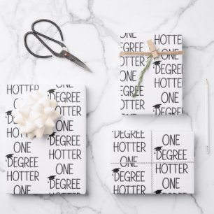 Graduation One Degree Hotter Funny College Masters Wrapping Paper Sheet