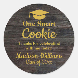 Graduation One Smart Cookie To go Grad Treat Favou Classic Round Sticker