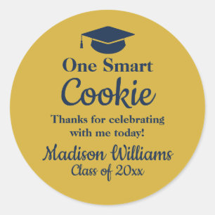 Graduation One Smart Cookie To go Grad Treat Favou Classic Round Sticker