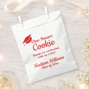 Graduation One Smart Cookie To go Treat Red Grad Favour Bag