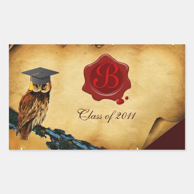 GRADUATION OWL PARCHMENT AND RED WAX SEAL MONOGRAM (Front)
