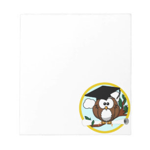 Graduation Owl With Cap & Diploma Notepad