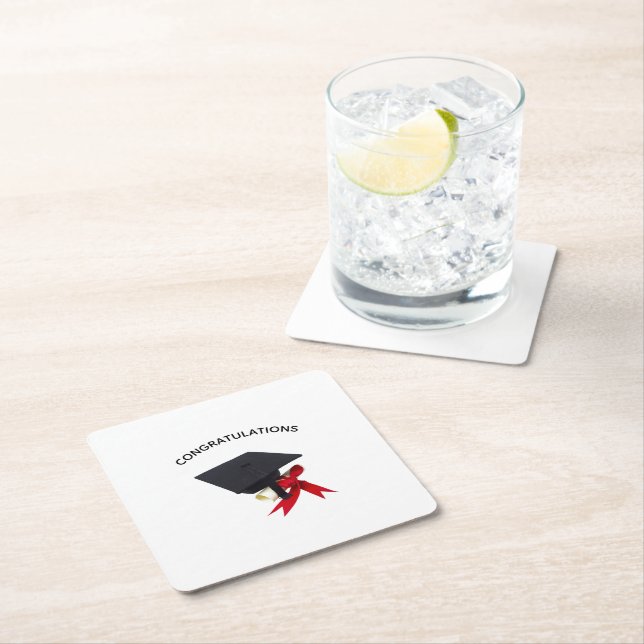 GRADUATION   PAPER PLATES SQUARE PAPER COASTER (Insitu)