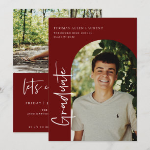 Graduation par script Cadre Arché Photo Invitation