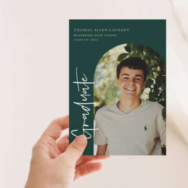 Graduation par script Cadre Arché Photo Invitation (Créateur téléchargé)