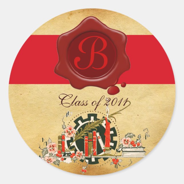 GRADUATION PARCHMENT AND RED WAX SEAL MONOGRAM (Front)