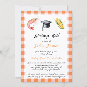 Graduation Parti crevette bouillir Invitation