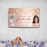 Graduation party 2021 photo rose gold glitter duo