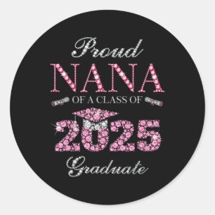 Graduation Party 2025 Family Matching Pink Proud N Classic Round Sticker