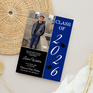 Graduation Party 2025 Grad Hat Blue Invitation