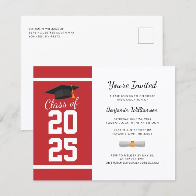 Graduation Party 2025 Modern Simple Invitation (Front/Back)