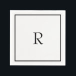 Graduation Party 2026 Black White Monogram Initial Napkin<br><div class="desc">Designed with text template for monogrammed initials which you can customize! Great for graduation party,  weddings,  bridal shower,  birthdays,  baby shower etc!</div>