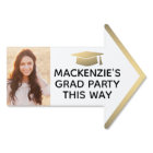 Graduation Party 2 Photo Arrow White and Gold Yard