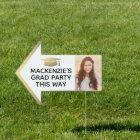 Graduation Party 2 Photo Arrow White and Gold Yard