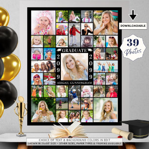Graduation Party 39 Photo Collage Personalized Poster