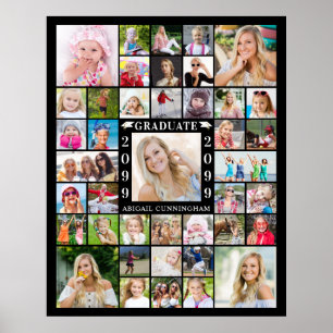 Graduation Party 41 Photo Collage Personalized Poster