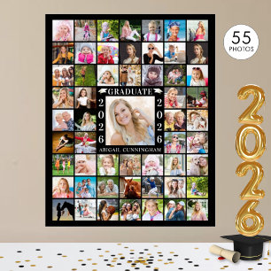 Graduation Party 55 Photo Collage Personalized Poster
