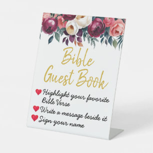 Graduation Party Bible Guest Book Reception Table Pedestal Sign