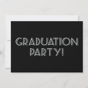 Graduation Party! Black, Grey, Matte 5" x 7" Invitation